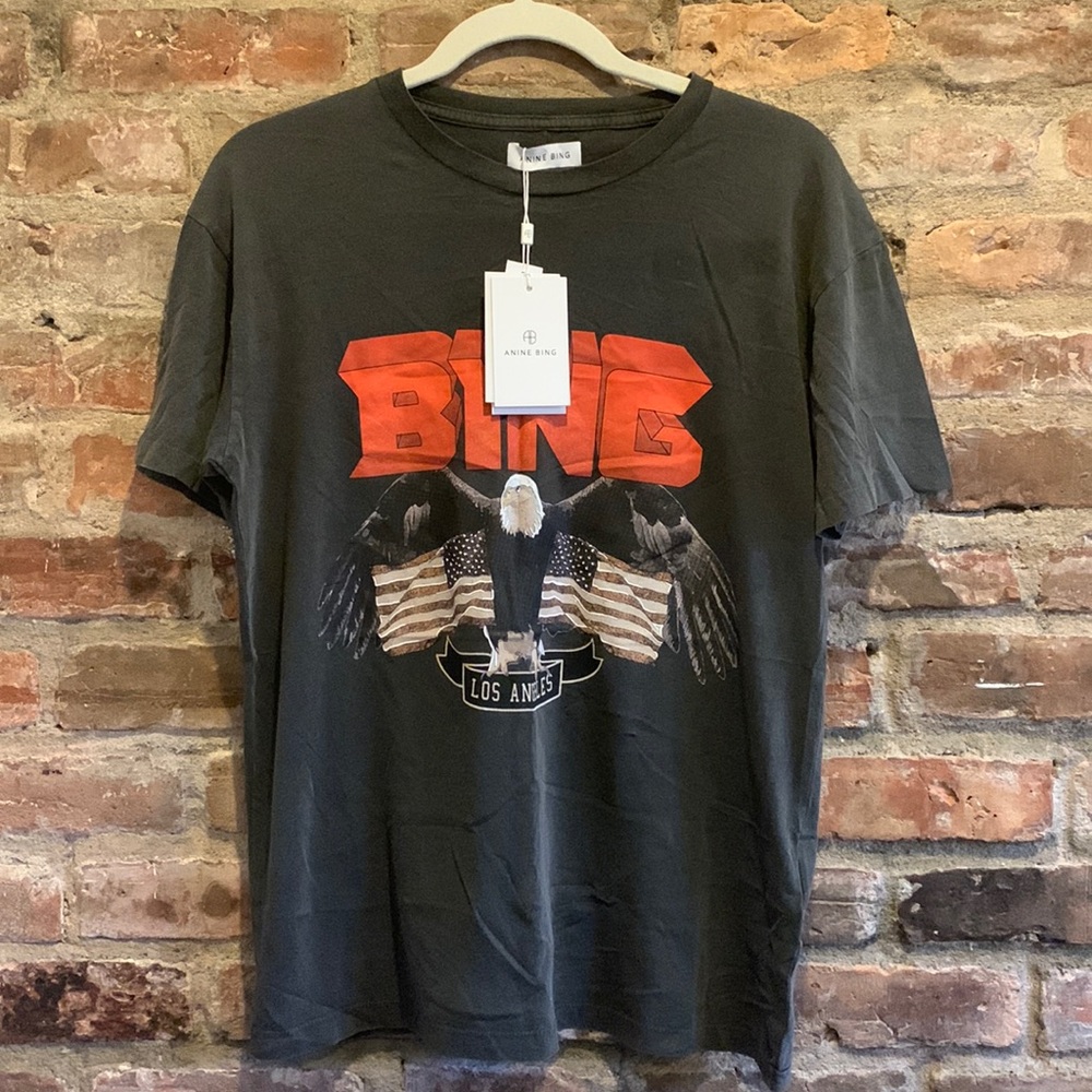 Anine Bing Black Los Angeles Graphic T Shirt XS NWT